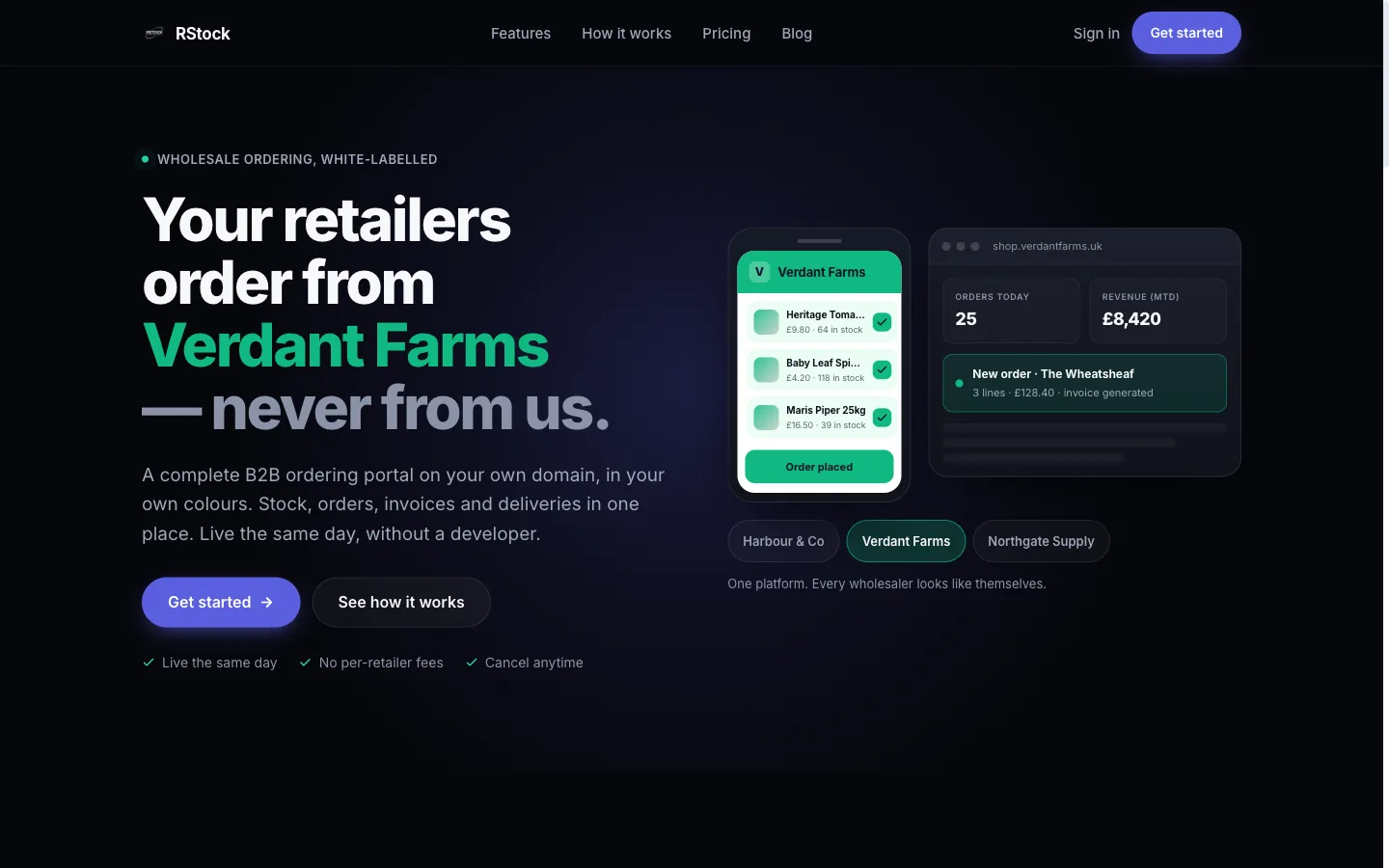 RStock: Marketing site