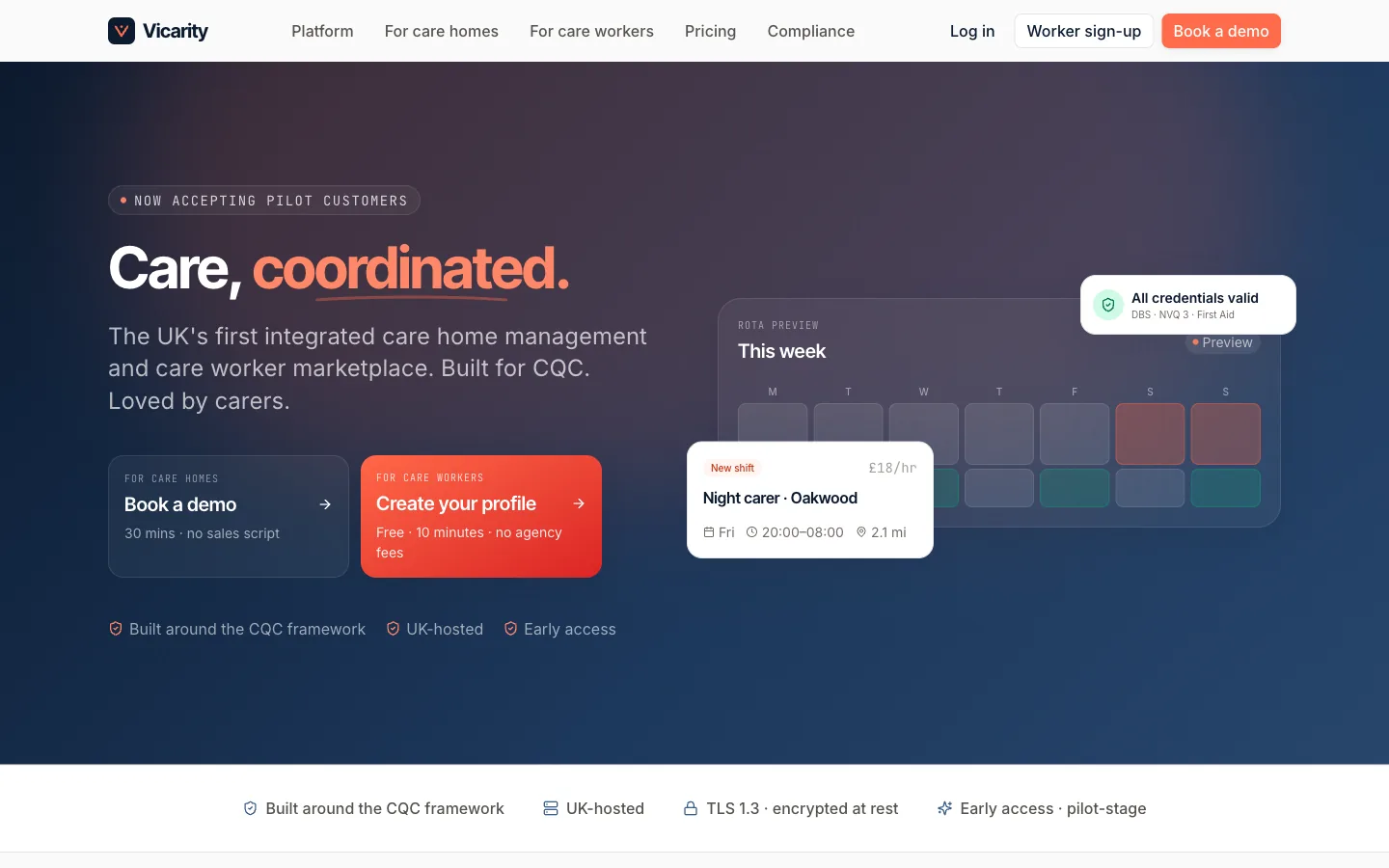 Vicarity: Marketing site